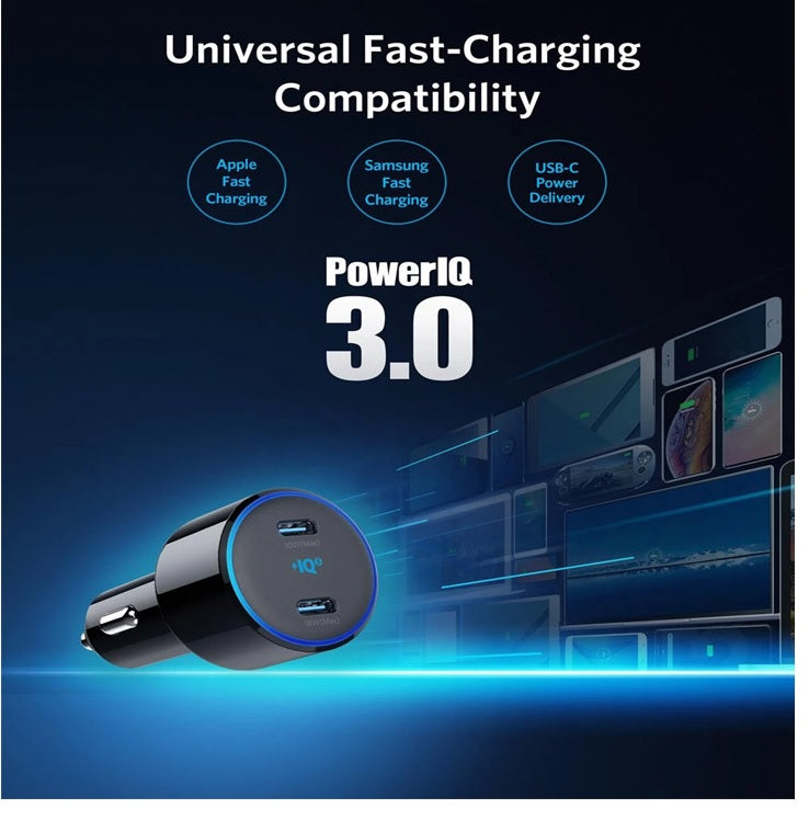 Anker PowerDrive+ III Duo 48W Car Charger with 2 USB-C PowerIQ 3.0